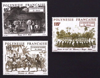 MesTimbres.fr Timbre de Polynésie Française N°410,411,412 3val** 1992