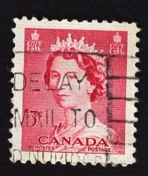 MesTimbres.fr Timbre du Canada N°262 oblitéré 1953
