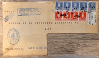 MesTimbres.fr Fragment d’Enveloppe timbrée d’Argentine Militaire 5650 Enveloppe, lettre timbrée