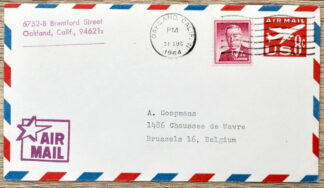 MesTimbres.fr Entier postal sur enveloppe air mail des U.S.A de 1964 Avion & poste aérienne