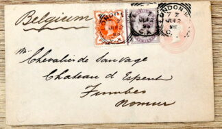Enveloppe timbrée et, entier postal anglais de 1895