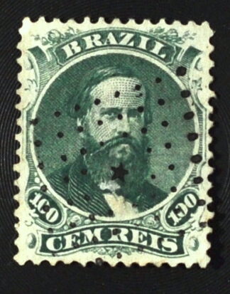 MesTimbres.fr Timbre du Brésil N°27 oblitéré 1866
