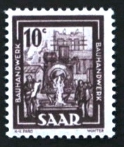 MesTimbres.fr Timbre de Sarre N°255 neuf** 1949/50