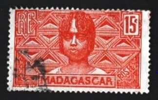 MesTimbres.fr Timbre de Madagascar N°166 oblitéré 1927/28