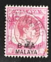 MesTimbres.fr Timbre de Malacca N°7 (Administration militaire Britanique). Oblitéré 1945