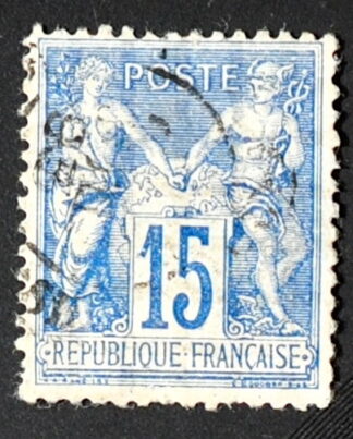 MesTimbres.fr Timbre de France N°101 oblitéré 1892