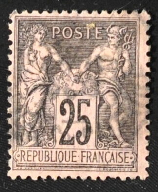 MesTimbres.fr Timbre de France N°97 oblitéré 1886