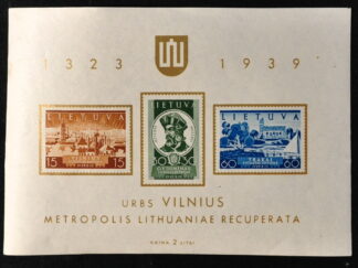 MesTimbres.fr Timbre de Lituanie, bloc feuillet N°2 neuf** 1939