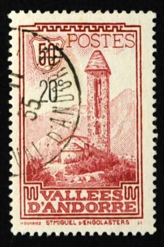 MesTimbres.fr Timbre d’Andorre N°35 oblitéré 1932/33