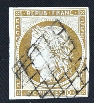 MesTimbres.fr Timbre de France N°1a oblitéré 1849