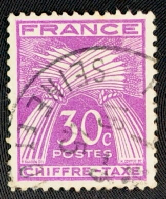 MesTimbres.fr Timbre taxe de France N°T68 oblitéré 1943/46