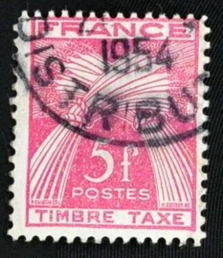 MesTimbres.fr Timbre taxe de France N°T85 oblitéré 1943/46