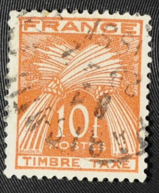 MesTimbres.fr Timbre taxe de France N°T86 oblitéré 1943/46