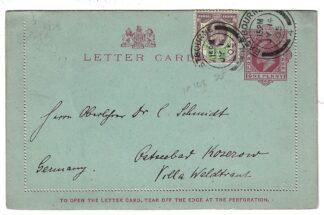 Enveloppe timbrée et entier postal anglais de 1895