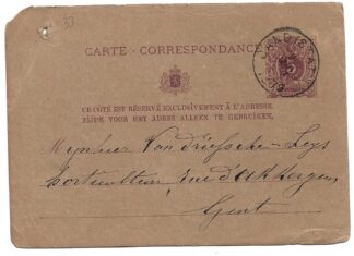 Carte lettre Belgique 1879
