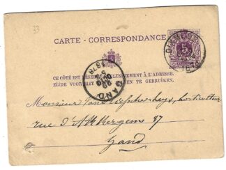 Carte lettre de Belgique 1878