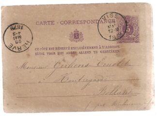 Carte lettre de Belgique 1879