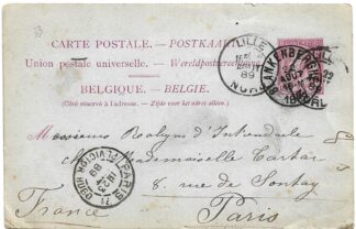 Carte lettre de Belgique 1889