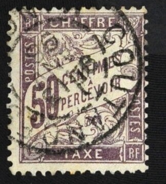 MesTimbres.fr Timbre taxe de France N°T37 oblitéré 1893/1935