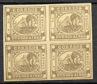 Timbre faux d'Argentine N°6 Barquitos, bloc de 4 neuf(*)