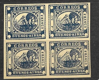 Timbre faux d'Argentine N°7 Barquitos, bloc de 4 neuf(*)