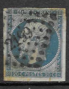 Timbre de France N°14 oblitéré