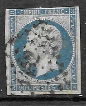 Timbre de France N°14 oblitéré