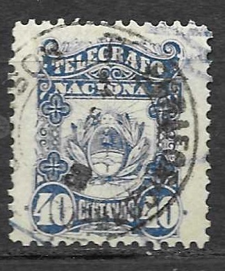 Timbre télégraphe d'Argentine N°2a oblitéré