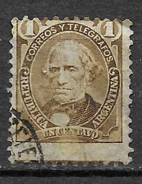 Timbre d'Argentine N°74 oblitéré